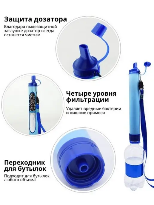 BULLAVA Фильтр для воды походный туристический, голубой, фото 6