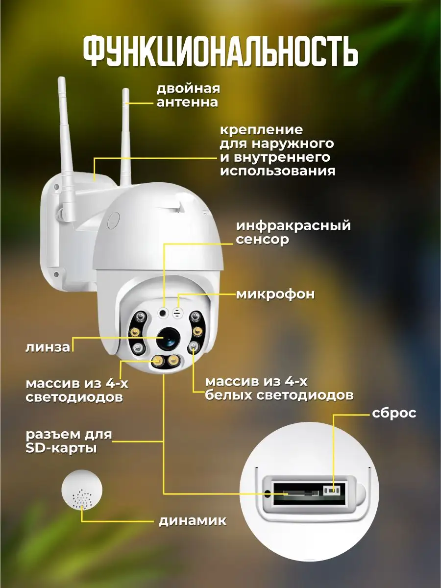 Wi-Fi Камера видеонаблюдения уличная 3 Mp Home Guard 77096756 купить в  интернет-магазине Wildberries