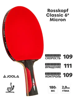 Ракетка для настольного тенниса ROSSKOPF CLASSIC 6* Micron JOOLA 77116228 купить за 4 552 ₽ в интернет-магазине Wildberries