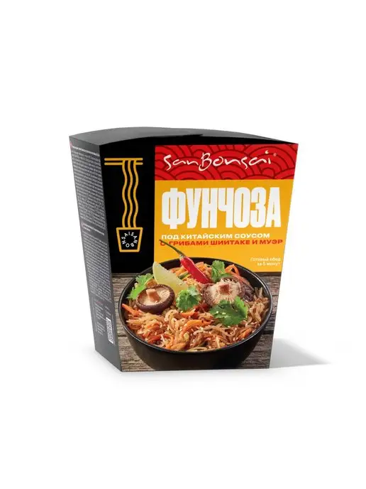 SanBonsai Вермишель фунчоза с грибами шиитаке и муэр,120гр, 120 г, фото 5