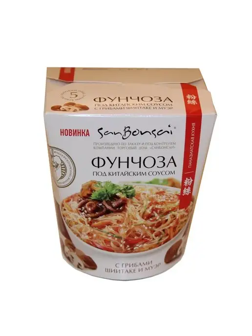 SanBonsai Вермишель фунчоза с грибами шиитаке и муэр,120гр, 120 г, фото 6