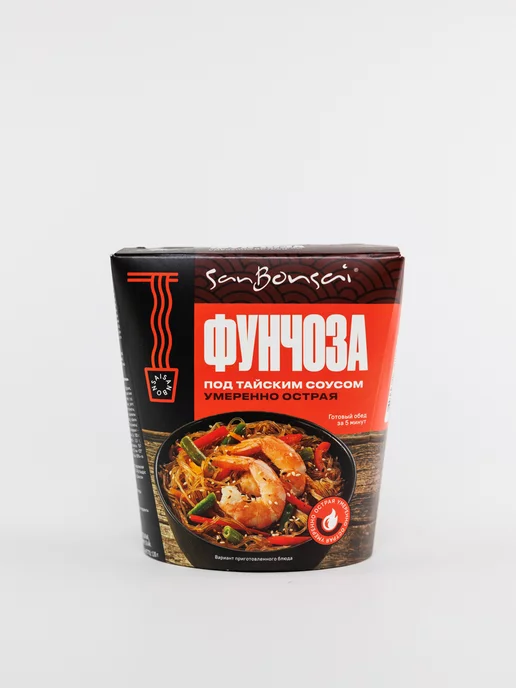 SanBonsai Вермишель фунчоза под тайским соусом умеренно острая,120 гр, 120 г, фото 4