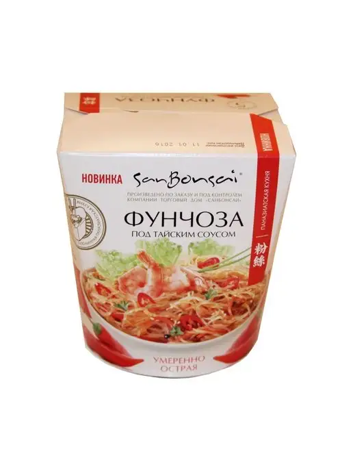 SanBonsai Вермишель фунчоза под тайским соусом умеренно острая,120 гр, 120 г, фото 6