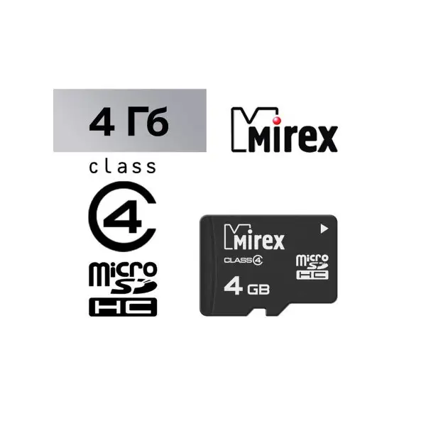 Карта памяти microSD, 4 Гб, SDHC, класс 4