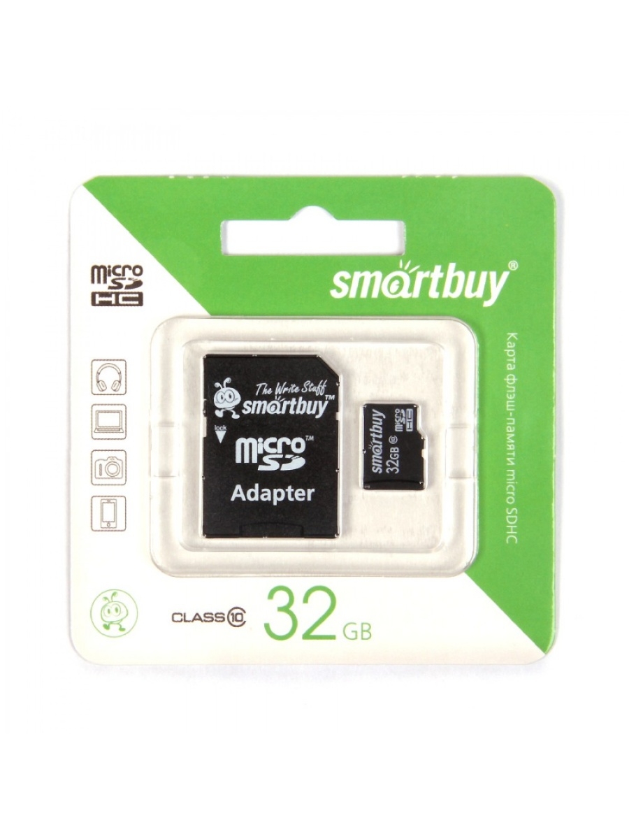 Карта памяти smartbuy microsd 32gb class 10 sb32gbsdcl10 01 адаптер