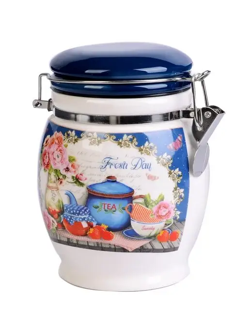 Банка для сыпучих продуктов керамика с крышкой 700 мл - фото 7