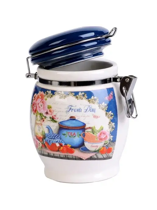 Банка для сыпучих продуктов керамика с крышкой 700 мл - фото 8