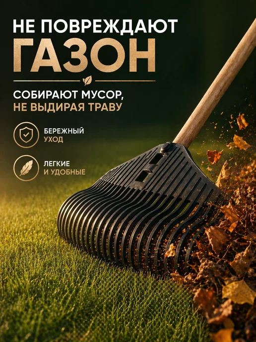 Альт-Пласт Грабли веерные садовые для листьев газона, вариант, фото 7