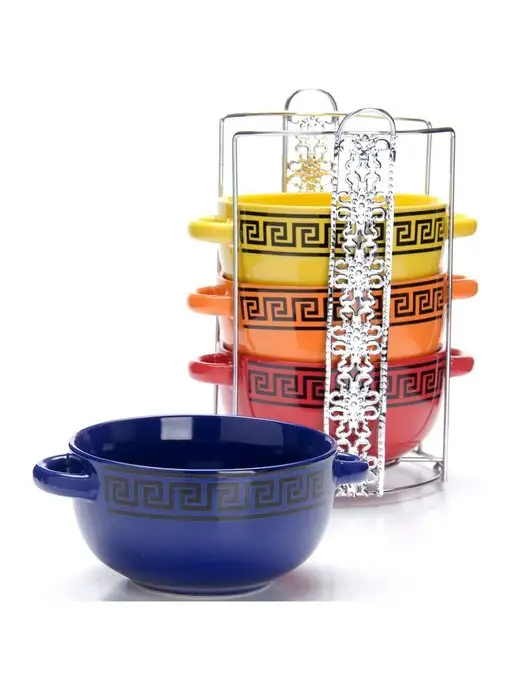 Набор супниц с ручками на подставке 540 мл 4 шт - фото 5