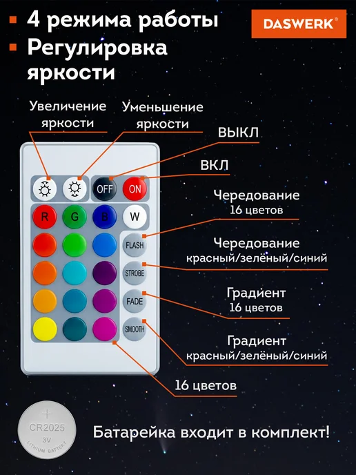 DASWERK Ночник Луна 3D светильник светодиодный, вариант, фото 4