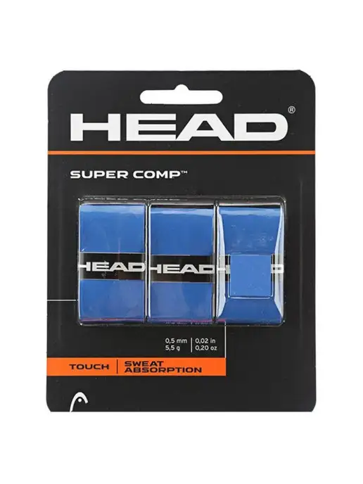 HEAD Обмотка для ручки ракетки Overgrip Super Comp x3, Blue, синий