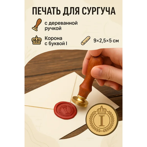 Печать для сургуча Корона с буквой