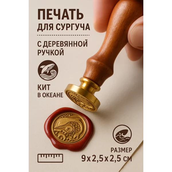 Печать для сургуча «Кит в океане»