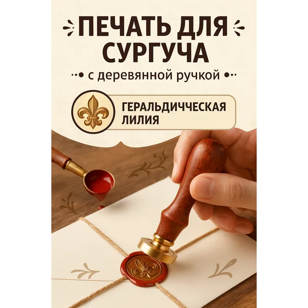 Печать для сургуча с деревянной ручкой