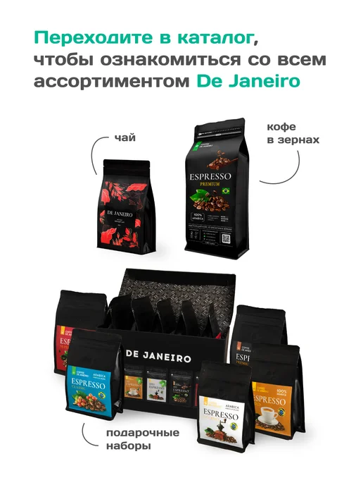 DE JANEIRO Кофе молотый 250 г 100% Арабика Бразилия Премиум, 250 г, фото 8
