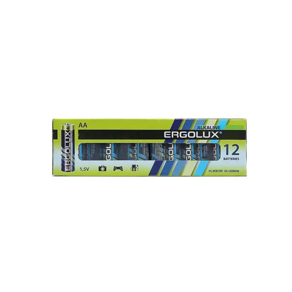Батарейка алкалиновая AA 1.5В, 12 шт