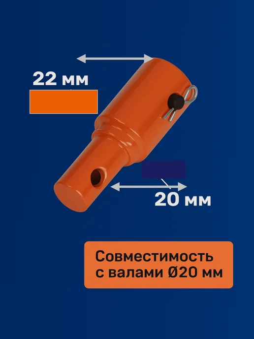 GaminGo Переходник для шнека с 22 бура на 20мм, вариант, фото 3