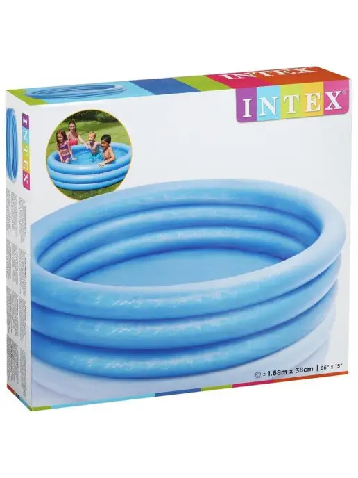 Intex Надувной бассейн "Кристалл" для плавания, на дачу, 168х38 см, 168x38 см, фото 2