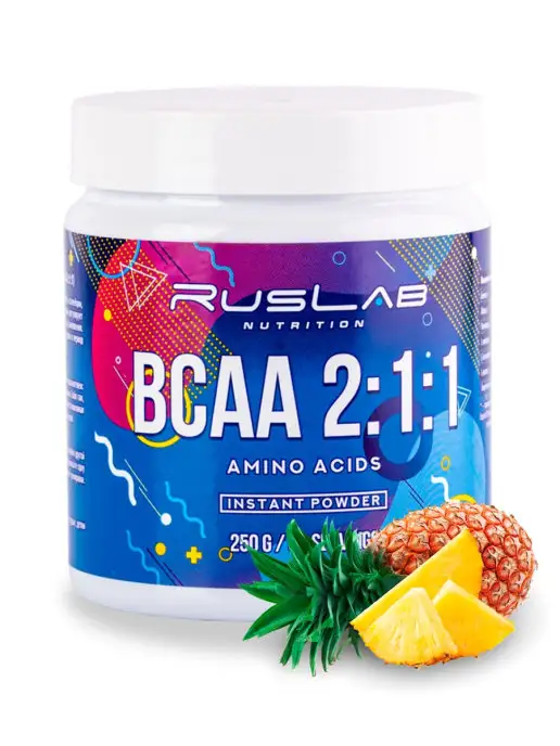 Ruslabnutrition Аминокислота BCAA 2 1 1 (250 гр),ананас, 250 г