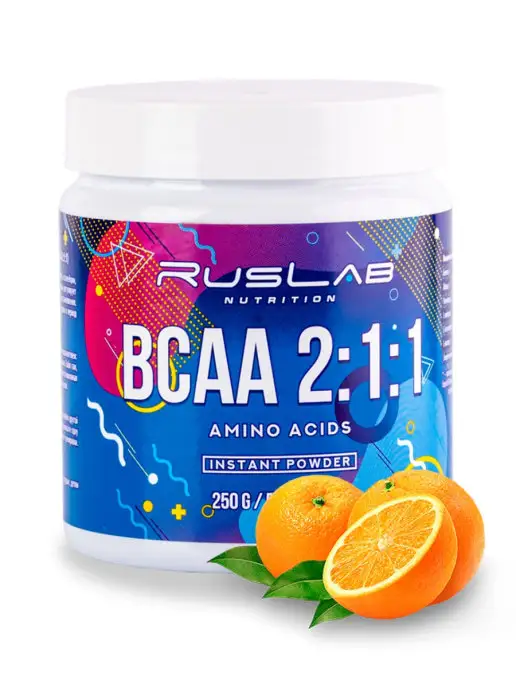 Ruslabnutrition Аминокислота BCAA 2 1 1 (250 гр),апельсин, 250 г
