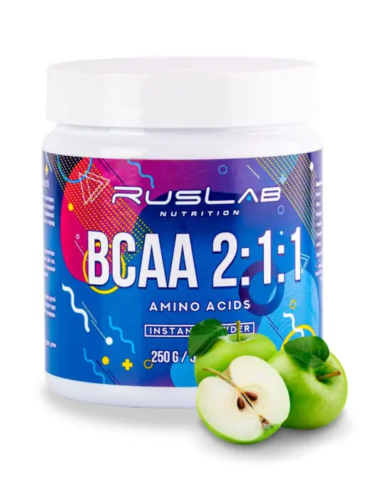 Ruslabnutrition Аминокислота BCAA 2 1 1 (250 гр),зеленое яблоко, 250 г