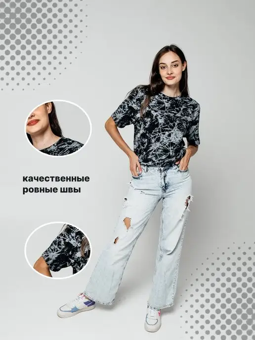 JORKASTYLE Футболка базовая хлопок с принтом, черный, фото 7