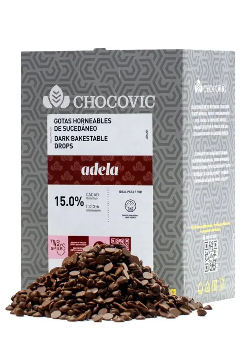 Chocovic Термостабильные капли из глазури Adela какао 15% 1,5кг, 1,5 кг, фото 6