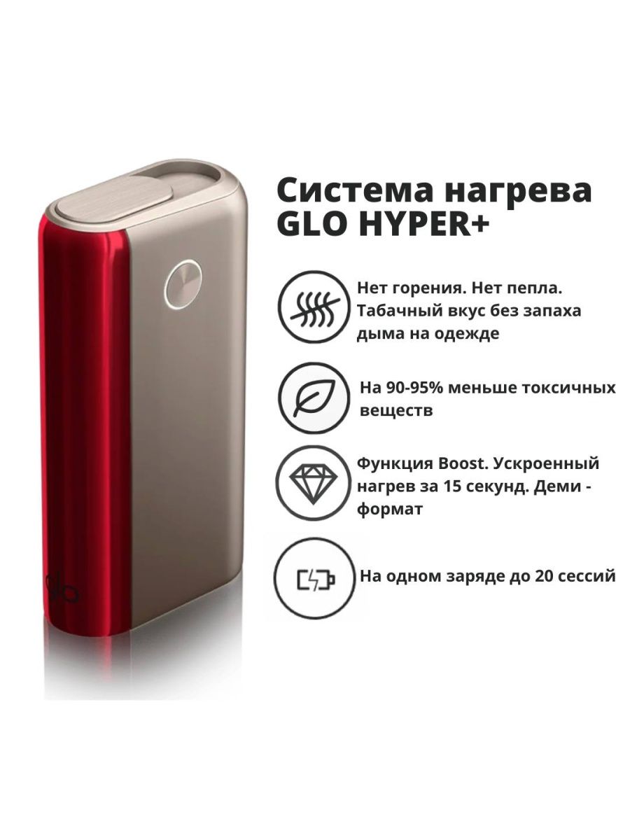 Устройство нагревания табака GLO HYPER + GLO Система нагревания 77444448  купить в интернет-магазине Wildberries