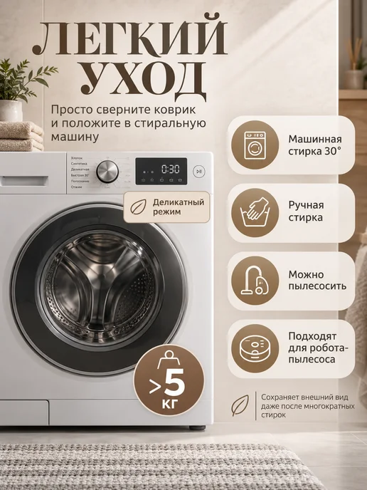 Elchehome Коврик для ванной и туалета 50х80см 1 шт, 2 шт, 60x100 см, фото 7