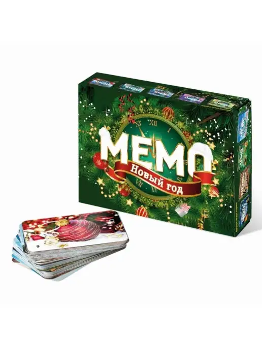 Нескучные игры ТЕБЕ ИГРУШКА Мемо Новый год настольная игра для детей для всей семьи, зеленый, фото 2