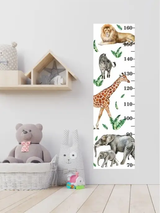Lisadecor Ростомер детский на стену Африка, белый, фото 6