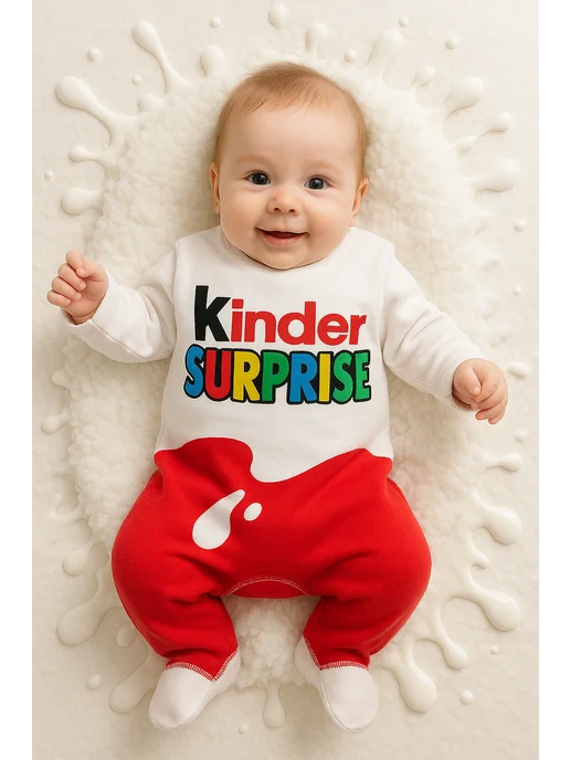 KidsTrend Комбинезон для малыша мальчика девочки нательный слип Киндер, белый, фото 2
