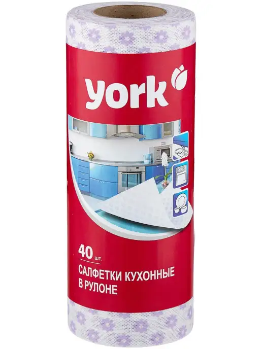 YORK Салфетки в рулоне Премиум 40 шт 25 х 40 см, 25x40 см, 40 шт