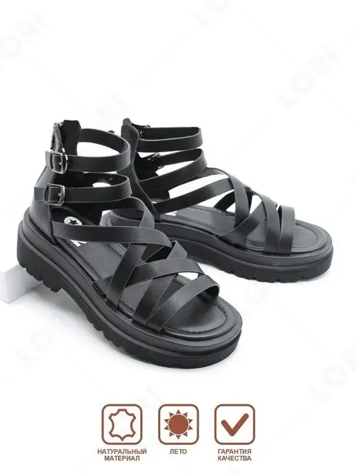 Beon Wear Босоножки летние на платформе, черный, фото 5