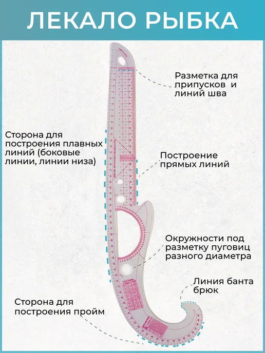 Тейлор Лекало портновское для шитья и кроя линейка закройщика набор, вариант, фото 5