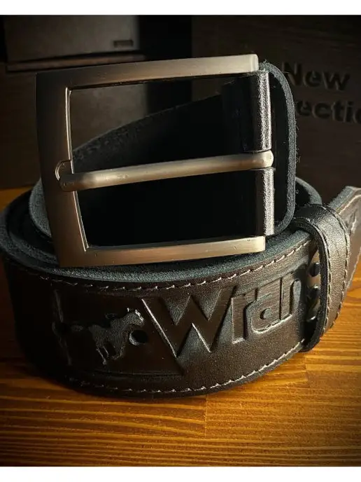Wrangl(belt) Кожаный ремень, черный, фото 7