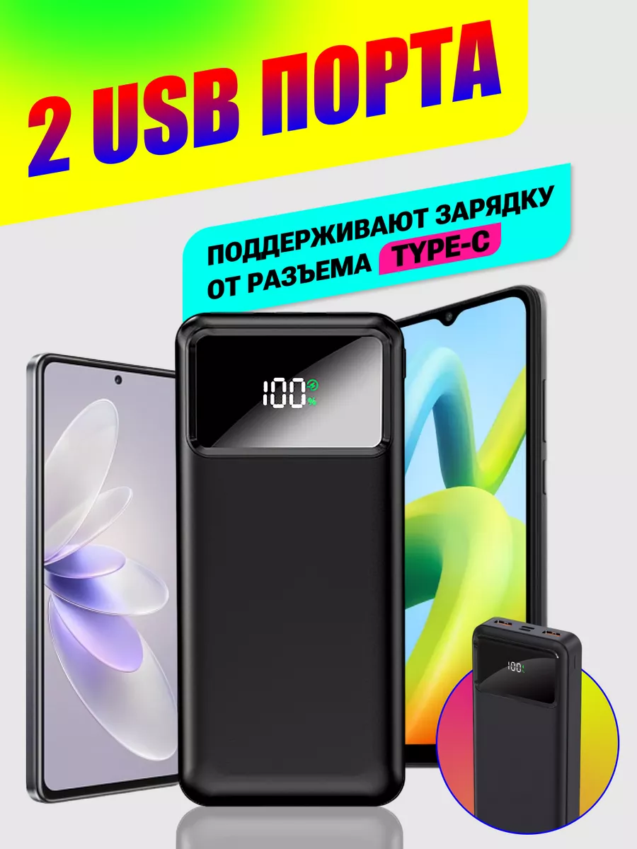 Повербанк 40000mah power bank пауэрбанк быстрая зарядка The Power Bank  Store 78028037 купить за 1 262 ₽ в интернет-магазине Wildberries