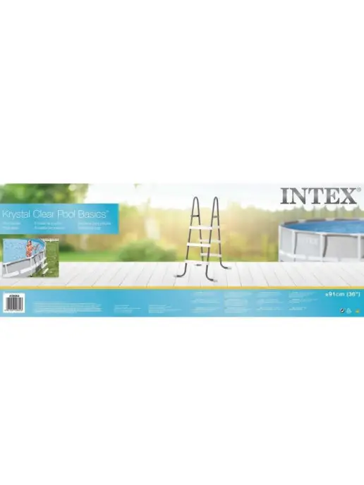 Intex 28064 лестница для бассейнов высотой 91см, серый, фото 2