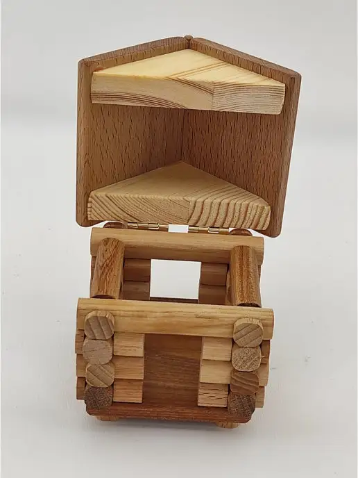 wood toy Деревянный сувенирный домик для декора, коричневый, фото 2