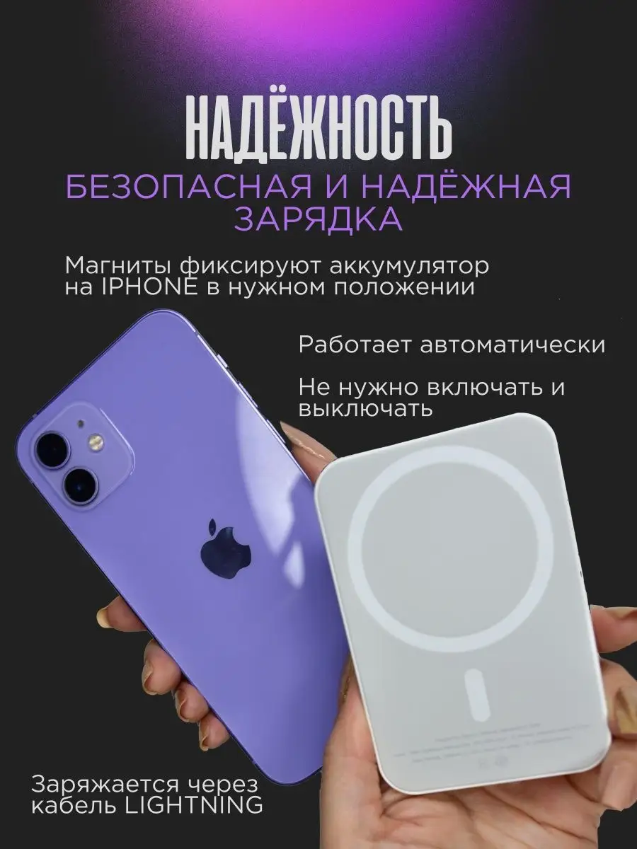 Внешний магнитный аккумулятор PowerBank для iPhone Внешний аккумулятор  MagSafe Battery Pack 78156486 купить за 888 ₽ в интернет-магазине  Wildberries