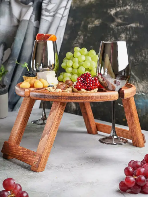 h&m Wood shop винный столик для вина винница менажница, красный, фото 2