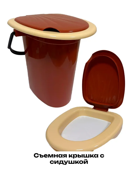 BC Village Туалет-ведро светло-коричневое, коричневый, фото 3