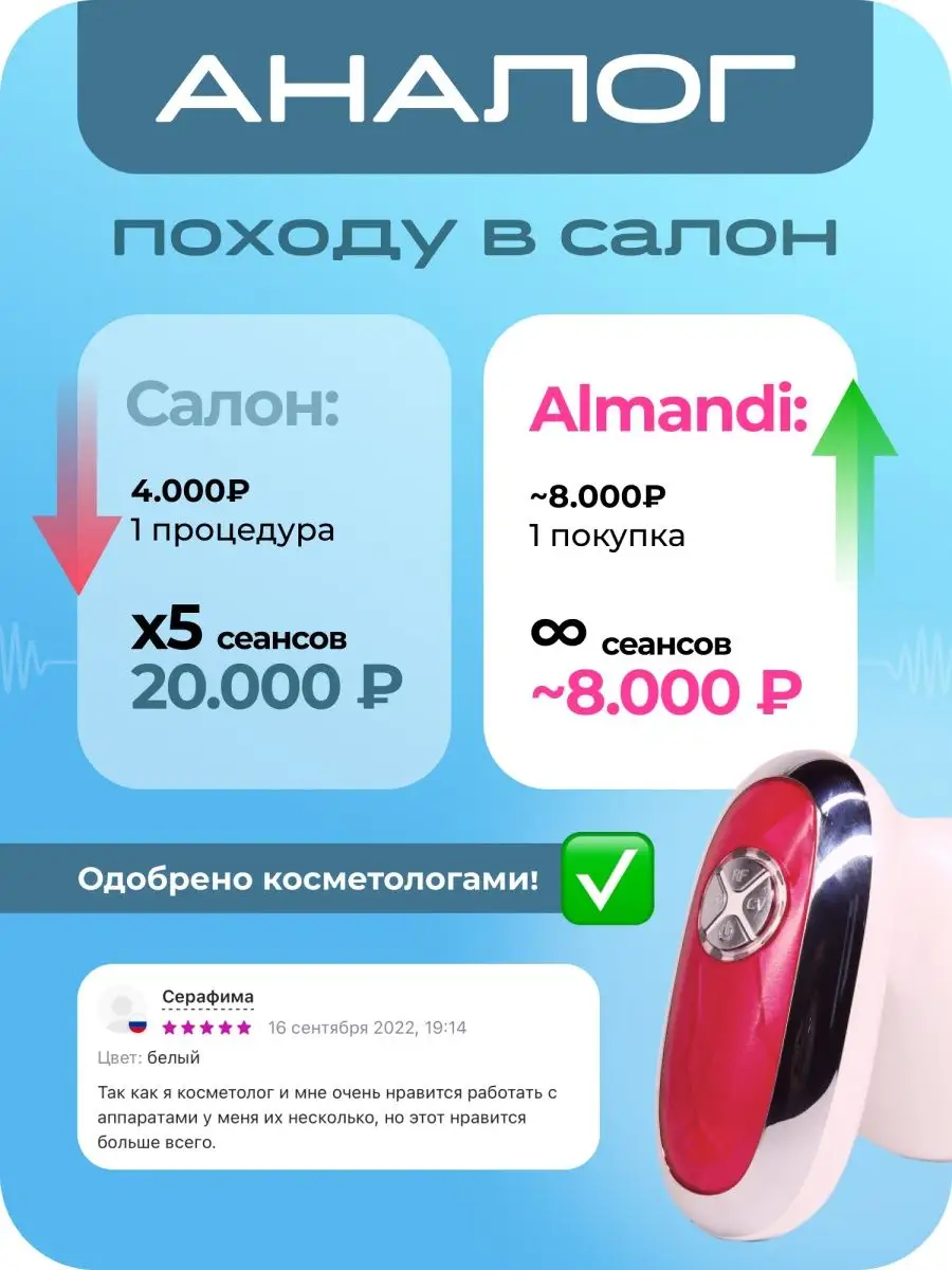 Массажер для тела антицеллюлитный кавитации LPG Almandi life 78299451  купить за 1 679 ₽ в интернет-магазине Wildberries