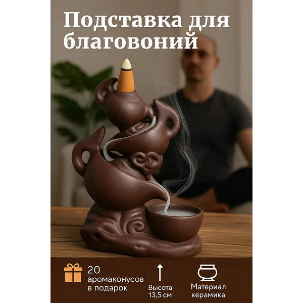 Подставка для благовоний стелющийся дым