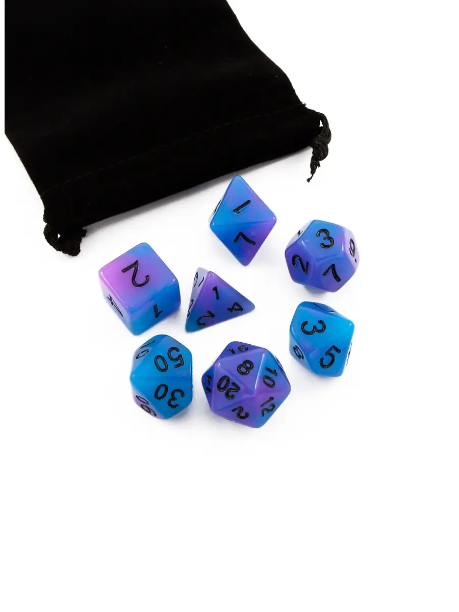 Set stuff. Набор кубиков stuff-pro для ролевых игр (светящийся натуральный). светящиеся игральные кости. игральные кости для ролевых игр. фиолетовый кубик.