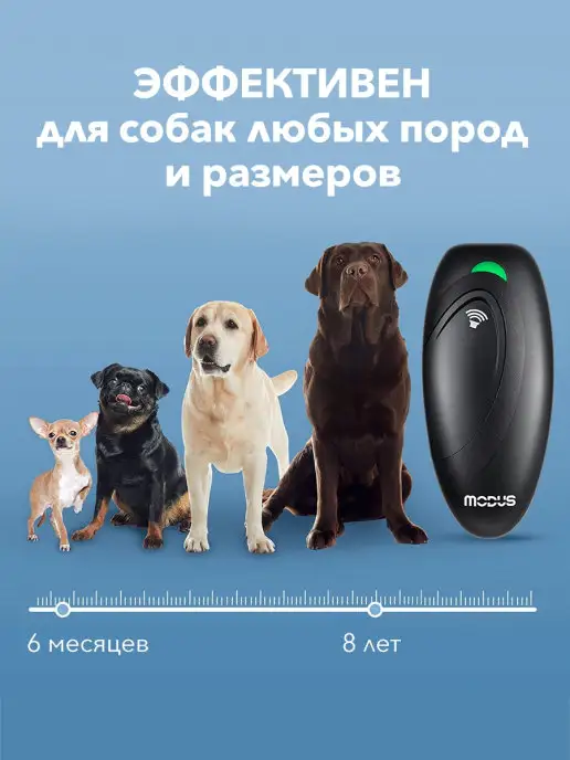 MODUS. Отпугиватель собак ультразвуковой дрессировка антилай, черный, фото 7