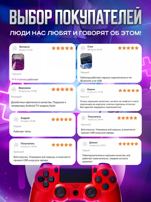 MAGIC GHOST Геймпад для телефона, ПК и ПС 4, красный, фото 7