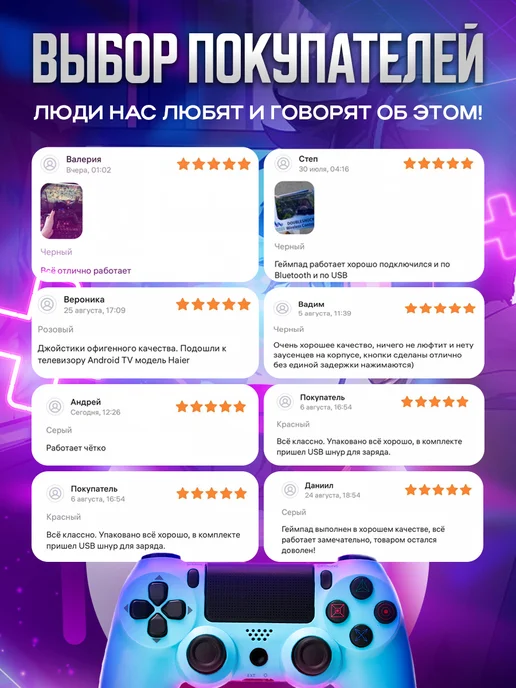 MAGIC GHOST Геймпад беспроводной для телефона, пк и ПС4, голубой, фото 7