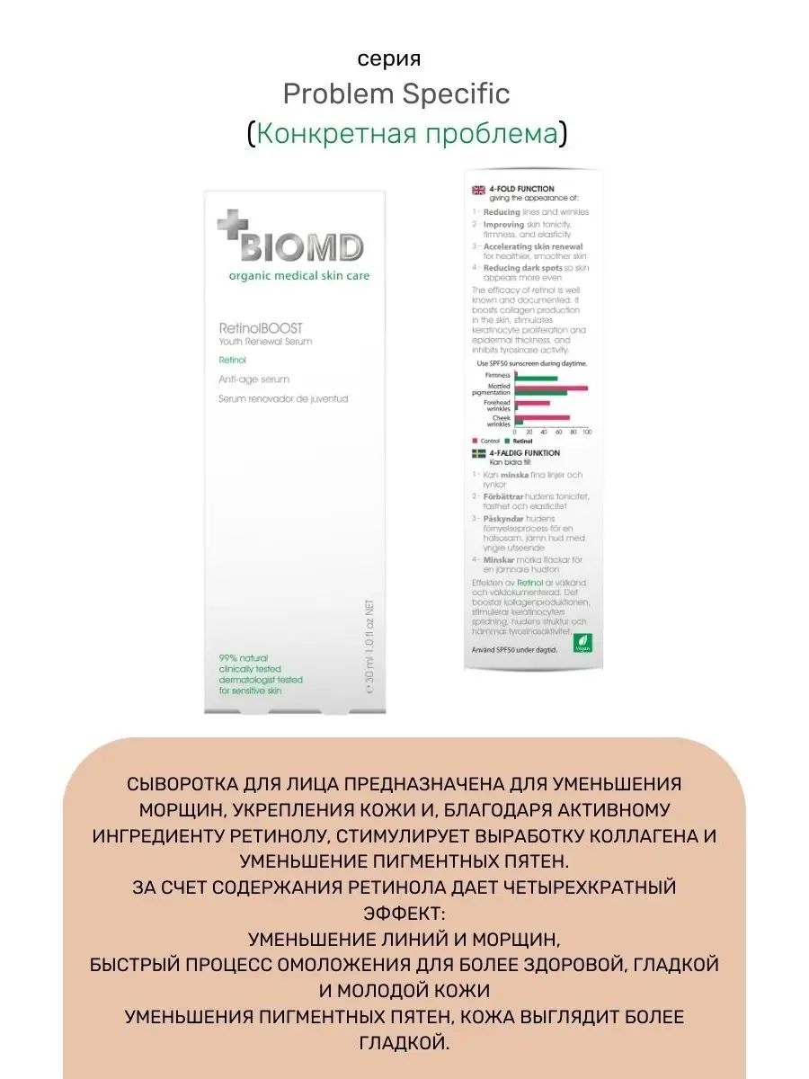 BioMD Сыворотка Для Лица С Ретинолом Антивозрастная Против Морщин