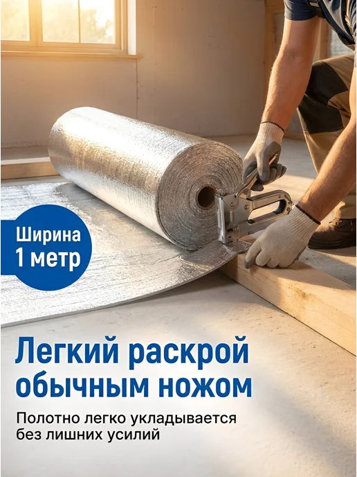 Утеплитель для пола и стен 3 мм, теплоизоляция, 30 м², 30 м, фото 4